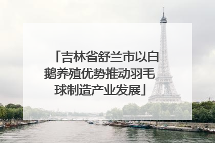 吉林省舒兰市以白鹅养殖优势推动羽毛球制造产业发展