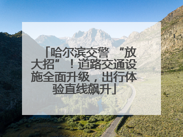哈尔滨交警 “放大招”！道路交通设施全面升级，出行体验直线飙升