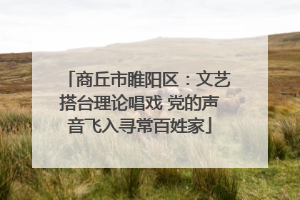 商丘市睢阳区：文艺搭台理论唱戏 党的声音飞入寻常百姓家