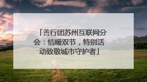 善行团苏州互联网分会：情暖双节，特别活动致敬城市守护者
