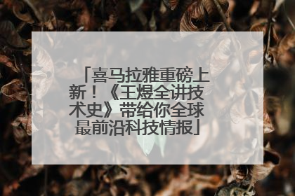 喜马拉雅重磅上新！《王煜全讲技术史》带给你全球最前沿科技情报