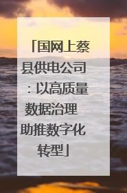 国网上蔡县供电公司：以高质量数据治理 助推数字化转型