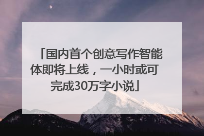 国内首个创意写作智能体即将上线，一小时或可完成30万字小说