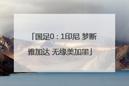 国足0∶1印尼 梦断雅加达 无缘美加墨
