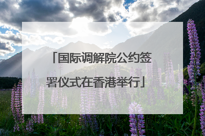 国际调解院公约签署仪式在香港举行
