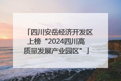 四川安岳经济开发区上榜“2024四川高质量发展产业园区”