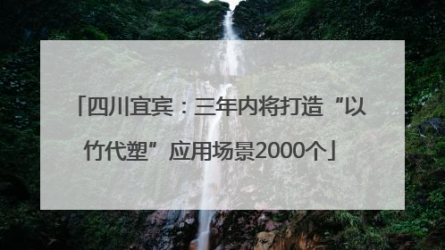 四川宜宾：三年内将打造“以竹代塑”应用场景2000个