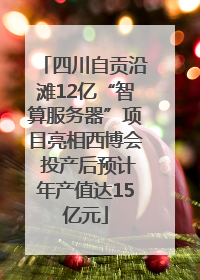 四川自贡沿滩12亿“智算服务器”项目亮相西博会 投产后预计年产值达15亿元