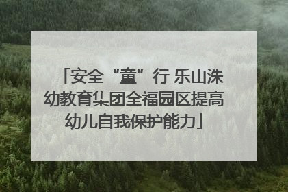 安全“童”行 乐山洙幼教育集团全福园区提高幼儿自我保护能力