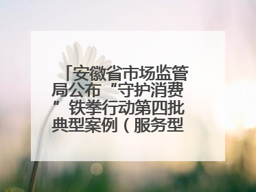 安徽省市场监管局公布“守护消费”铁拳行动第四批典型案例（服务型执法专刊）