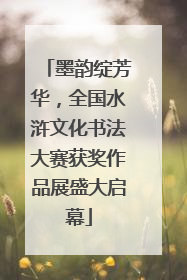 墨韵绽芳华，全国水浒文化书法大赛获奖作品展盛大启幕