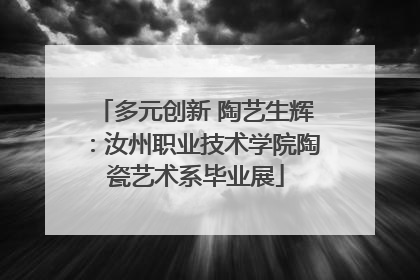 多元创新 陶艺生辉：汝州职业技术学院陶瓷艺术系毕业展