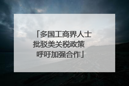 多国工商界人士批驳美关税政策 呼吁加强合作