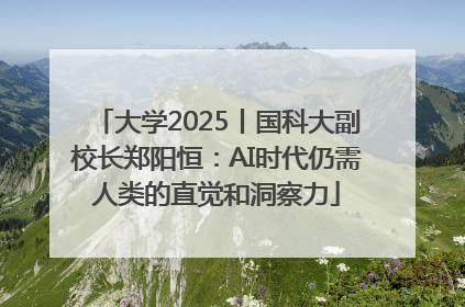 大学2025丨国科大副校长郑阳恒：AI时代仍需人类的直觉和洞察力