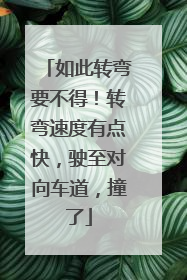 如此转弯要不得！转弯速度有点快，驶至对向车道，撞了
