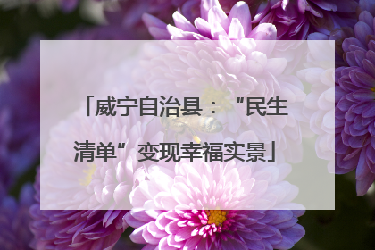 威宁自治县：“民生清单”变现幸福实景