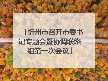 忻州市召开市委书记专题会暨协调联络组第一次会议