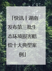 快讯丨湖南发布第三批生态环境损害赔偿十大典型案例