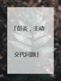 彭炎，主动交代问题