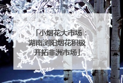 小烟花大市场：湖南浏阳烟花积极开拓非洲市场