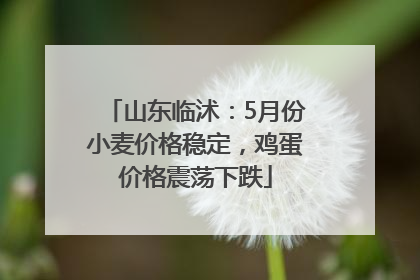 山东临沭：5月份小麦价格稳定，鸡蛋价格震荡下跌