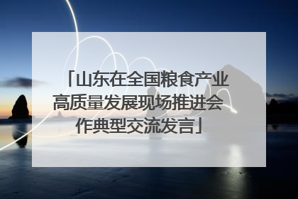 山东在全国粮食产业高质量发展现场推进会作典型交流发言