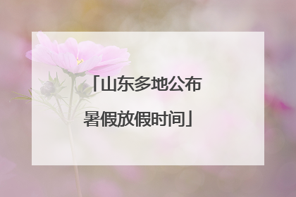 山东多地公布暑假放假时间