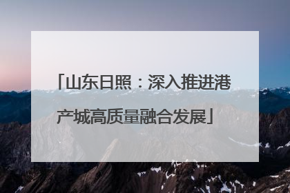 山东日照：深入推进港产城高质量融合发展