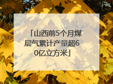 山西前5个月煤层气累计产量超60亿立方米