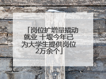 岗位扩增量撬动就业 十堰今年已为大学生提供岗位2万余个