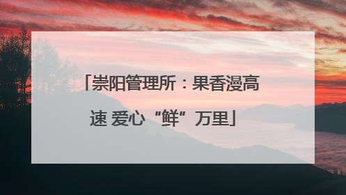 崇阳管理所：果香漫高速 爱心“鲜”万里