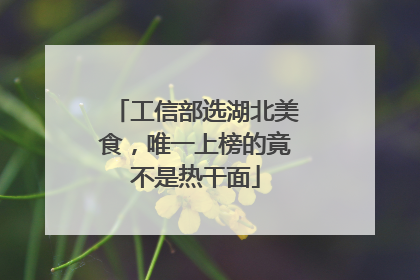 工信部选湖北美食，唯一上榜的竟不是热干面