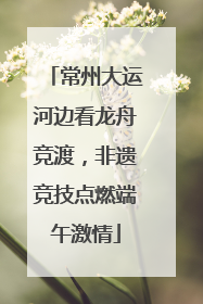 常州大运河边看龙舟竞渡，非遗竞技点燃端午激情