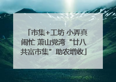 市集+工坊 小弄真闹忙 萧山党湾“廿八共富市集”助农增收