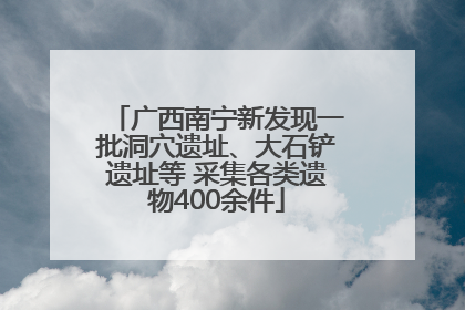 广西南宁新发现一批洞穴遗址、大石铲遗址等 采集各类遗物400余件