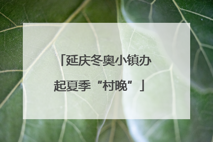 延庆冬奥小镇办起夏季“村晚”