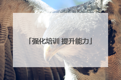 强化培训 提升能力