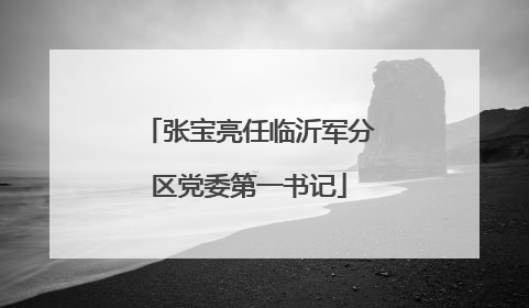 张宝亮任临沂军分区党委第一书记