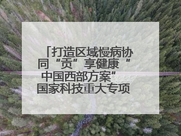 打造区域慢病协同“贡”享健康“中国西部方案” 国家科技重大专项落地自贡