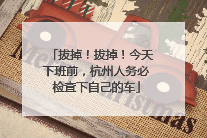 拔掉！拔掉！今天下班前，杭州人务必检查下自己的车