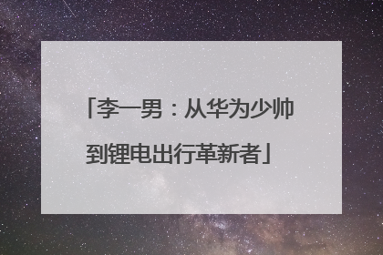 李一男：从华为少帅到锂电出行革新者