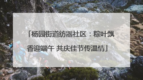 杨园街道纺器社区：粽叶飘香迎端午 共庆佳节传温情