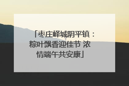 枣庄峄城阴平镇：粽叶飘香迎佳节 浓情端午共安康