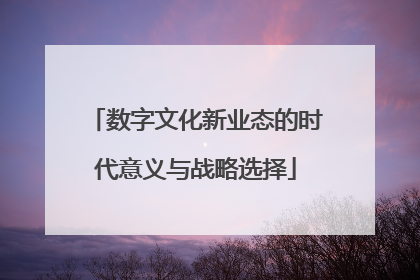 数字文化新业态的时代意义与战略选择
