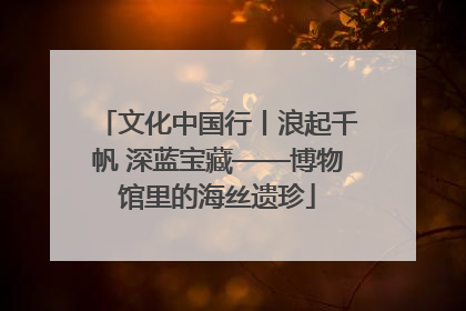 文化中国行丨浪起千帆 深蓝宝藏——博物馆里的海丝遗珍