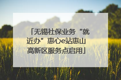 无锡社保业务“就近办”惠心e站惠山高新区服务点启用