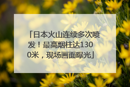 日本火山连续多次喷发！最高烟柱达1300米，现场画面曝光