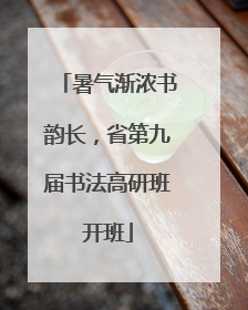 暑气渐浓书韵长，省第九届书法高研班开班