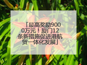 最高奖励9000万元！厦门12条新措施促进港航贸一体化发展