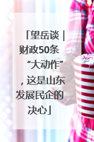 望岳谈｜财政50条“大动作”，这是山东发展民企的决心